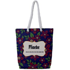 Flower Pattern - Full Print Rope Handle Tote (Small)