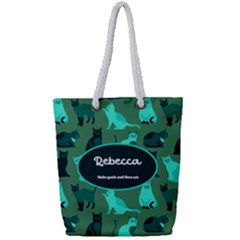 Cat Pattern - Full Print Rope Handle Tote (Small)