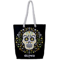 Skull Pattern - Full Print Rope Handle Tote (Small)