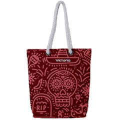 Skull Pattern - Full Print Rope Handle Tote (Small)