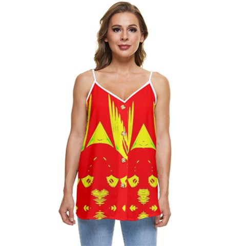 Casual Spaghetti Strap Chiffon Top 