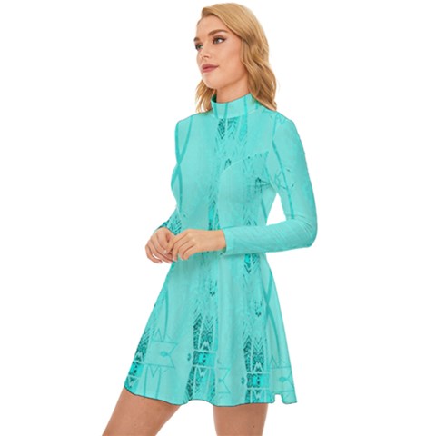 Long Sleeve Velour Longline Dress 