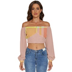 Ctop - Long Sleeve Crinkled Weave Crop Top