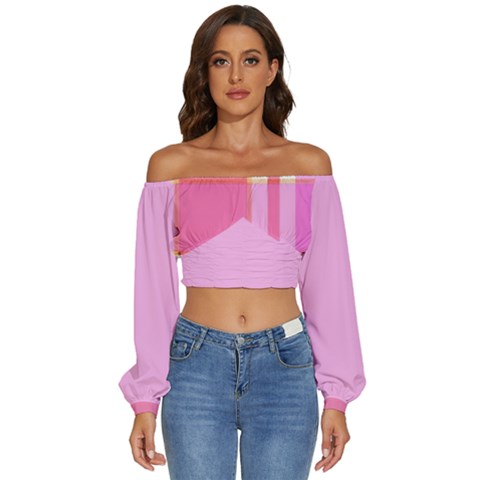 Long Sleeve Crinkled Weave Crop Top 