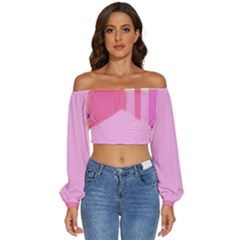 Ctop1 - Long Sleeve Crinkled Weave Crop Top