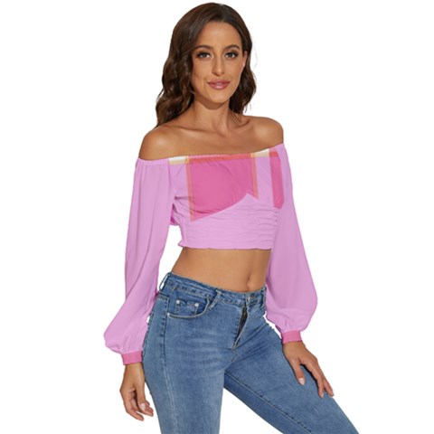 Long Sleeve Crinkled Weave Crop Top 