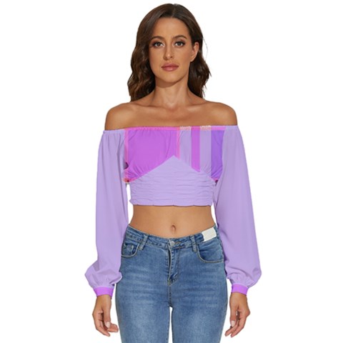 Long Sleeve Crinkled Weave Crop Top 