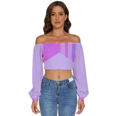 Ctop2 - Long Sleeve Crinkled Weave Crop Top