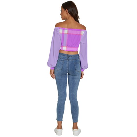 Long Sleeve Crinkled Weave Crop Top 