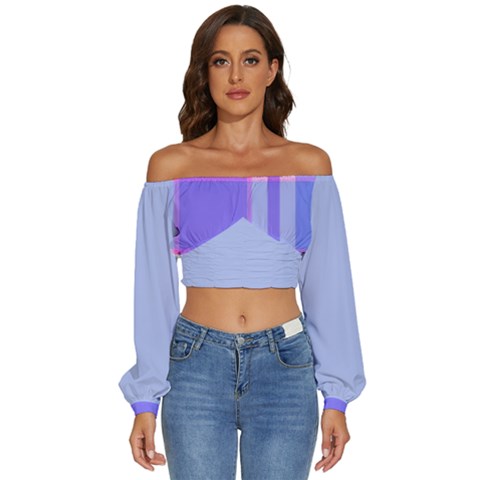 Long Sleeve Crinkled Weave Crop Top 