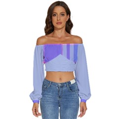 Ctop3 - Long Sleeve Crinkled Weave Crop Top