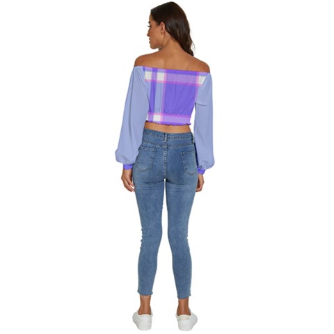 Long Sleeve Crinkled Weave Crop Top 