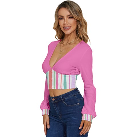 Long Sleeve Deep-V Velour Top 