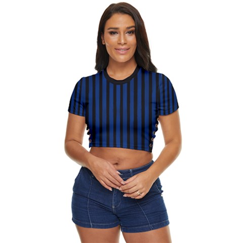 Side Button Cropped T-Shirt 