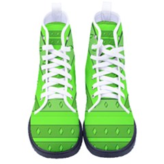 lime green men s shoes  - Men s High-Top Canvas Sneakers