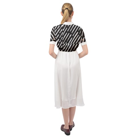 Keyhole Neckline Chiffon Dress 
