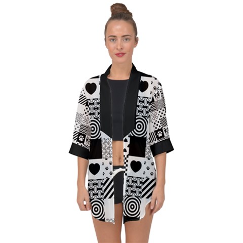 Open Front Chiffon Kimono 