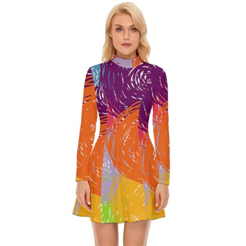 Long Sleeve Velour Longline Dress 