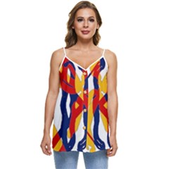 Casual Spaghetti Strap Chiffon Top