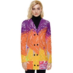 Women s Blazer Jacket  - Button Up Hooded Coat 
