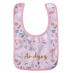 Flamingo Pattern Name Baby Bib