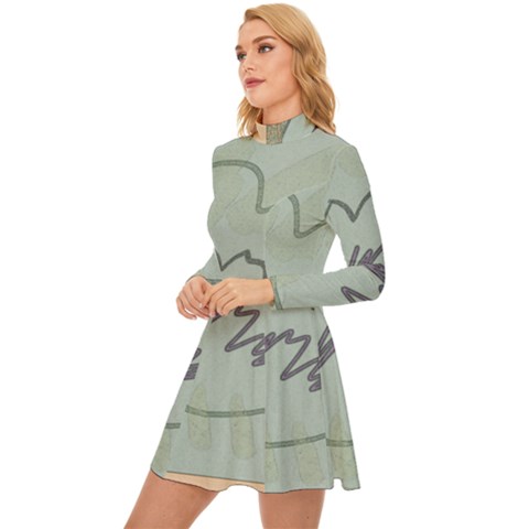 Long Sleeve Velour Longline Dress 