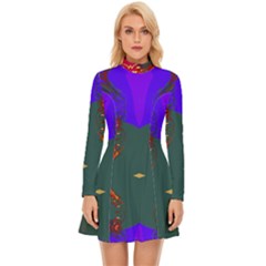 Long Sleeve Velour Longline Dress