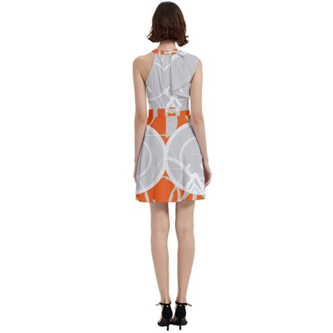 Cocktail Party Halter Sleeveless Dress With Pockets 