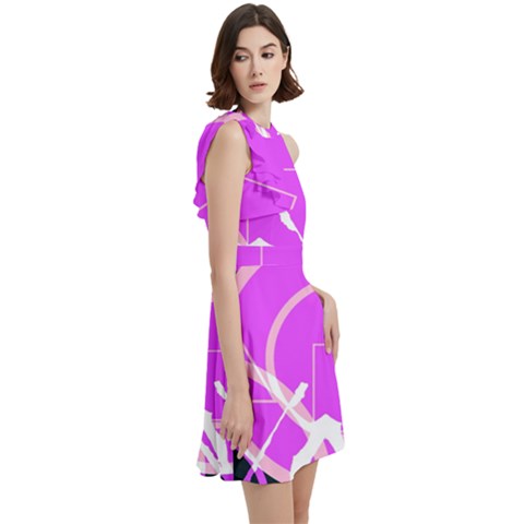 Cocktail Party Halter Sleeveless Dress With Pockets 