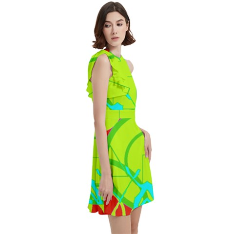 Cocktail Party Halter Sleeveless Dress With Pockets 