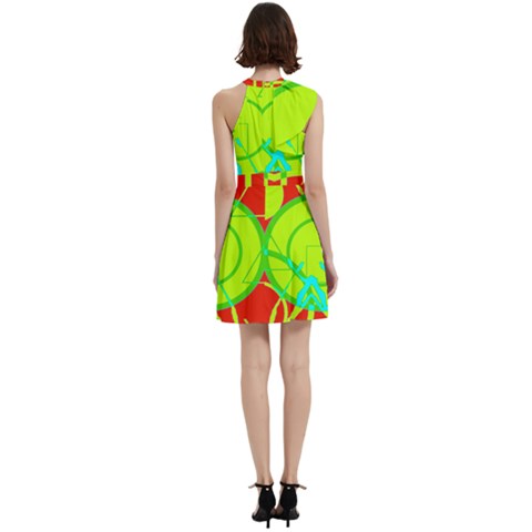 Cocktail Party Halter Sleeveless Dress With Pockets 