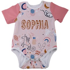 Personalized Unicorn Name Baby Short Sleeve Bodysuit