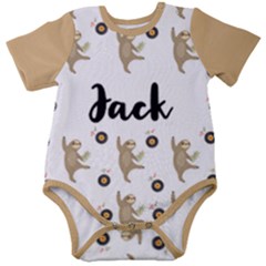 Personalized Sloth Name Baby Short Sleeve Bodysuit