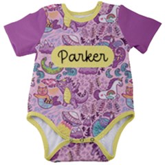 Personalized Monster Name Baby Short Sleeve Bodysuit