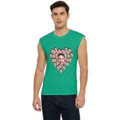 Personalized Heart Shape Many Faces Men - Men s Raglan Cap Sleeve Tee