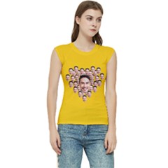 Personalized Heart Shape Many Faces Women - Women s Raglan Cap Sleeve T-Shirt