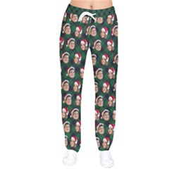 Personalized Couple Many Faces Christmas Velvet Drawstring Pants