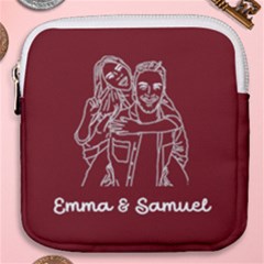 Personalized Line Art Back Mini Square Pouch