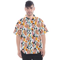 Personalized Couple Many Faces Pineapple Hawaii Men Short Sleeve Shirt