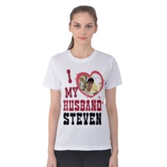 Personalized I Love My Husband Photo Women Cotton Tee - Women s Cotton T-Shirt