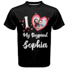 Personalized I Love My Girlfriend Photo Women Cotton Tee - Men s Cotton Tee