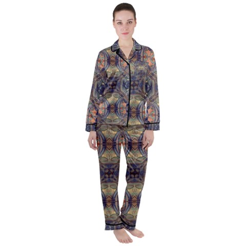 Women s Long Sleeve Satin Pajamas Set 
