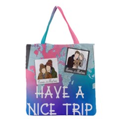 Personalized Trip Photo Illustration Name Tote Bag - Grocery Tote Bag