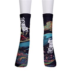 Personalized Whale Illustration Name Crew Socks