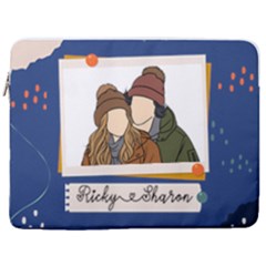 Personalized Photo Illustration Lover Name Laptop Sleeve Case With Pocket