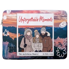 Personalized Trip Photo Illustration Name Laptop Sleeve Case With Pocket