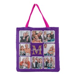 Personalized Phone Wallpaper Grandma Love Grid - Grocery Tote Bag