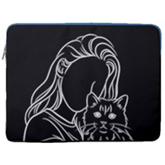 Personalized Hand Draw Style - 17  Vertical Laptop Sleeve Case With Pocket