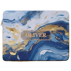 Personalized Marble Name Laptop Sleeve Case with Pocket (4 styles) - 17  Vertical Laptop Sleeve Case With Pocket