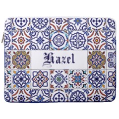 Personalized Tiles Name Laptop Sleeve Case With Pocket